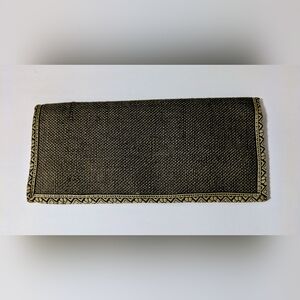 Clutch Canvas Gray Tan 10" Length 5" Width TTK Brand